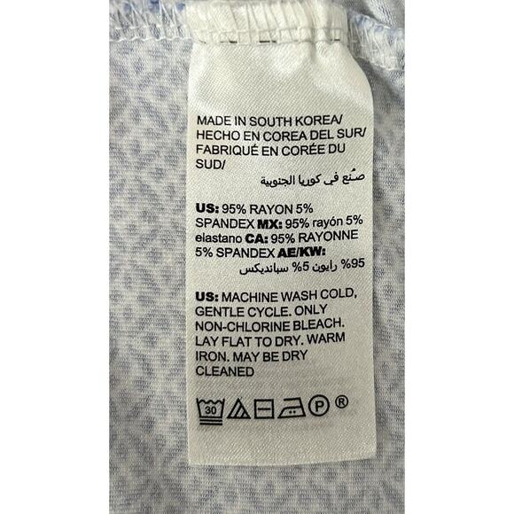 Chico's Blue Rayon Stretch Top Tee Shirt Womens 2 (12-14 L) - Picture 6 of 6